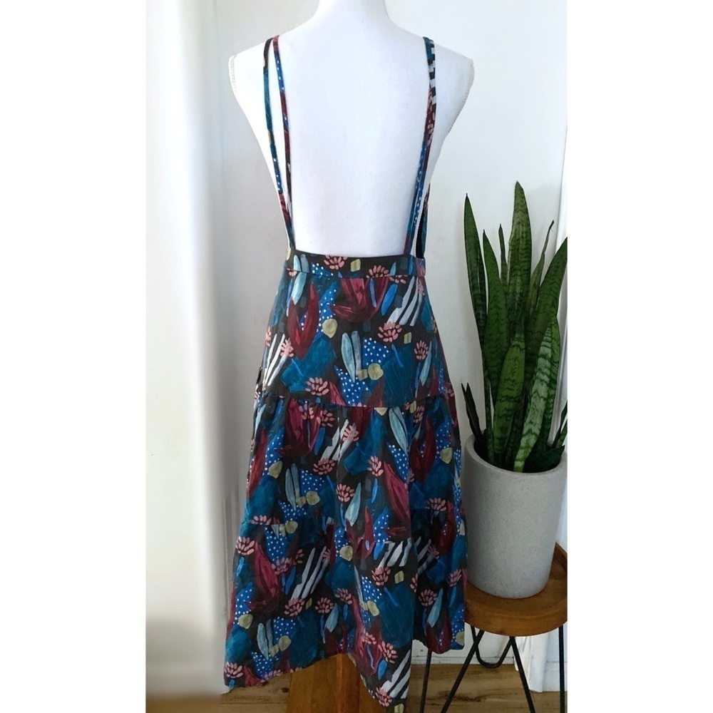 NWT Anthro Eva Franco Tiered Mosaic Floral Dress M - Picture 6 of 10